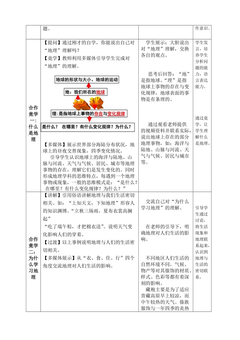 商务星球版地理七年级上册序言《让我们一同走进地理》教案.doc_第2页