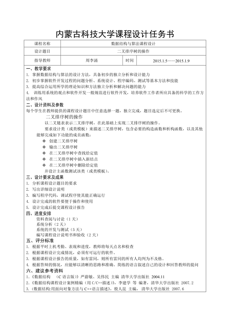 《二叉排序树的操作》课程设计报告.doc_第2页