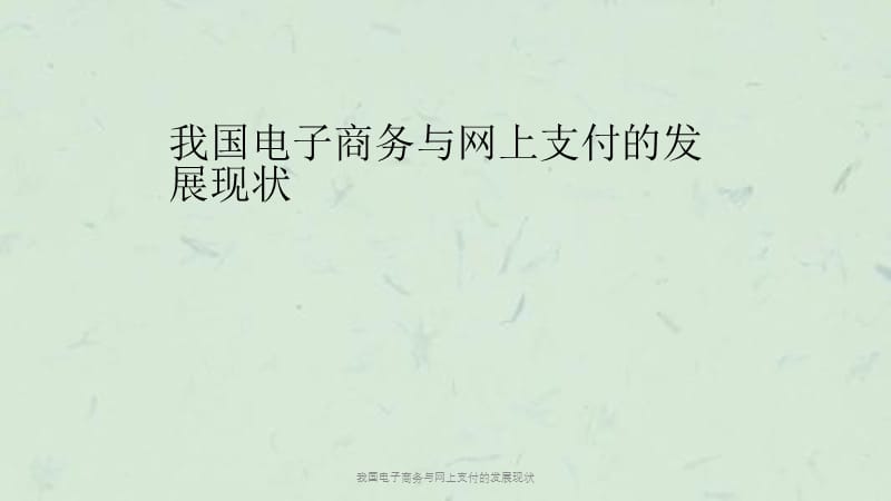 我国电子商务与网上支付的发展现状课件.ppt_第1页