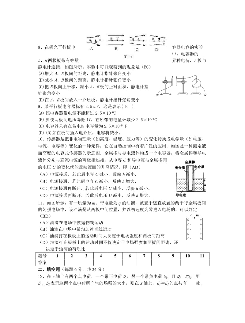 人教版物理选修31第一章静电场单元测试题.doc_第2页