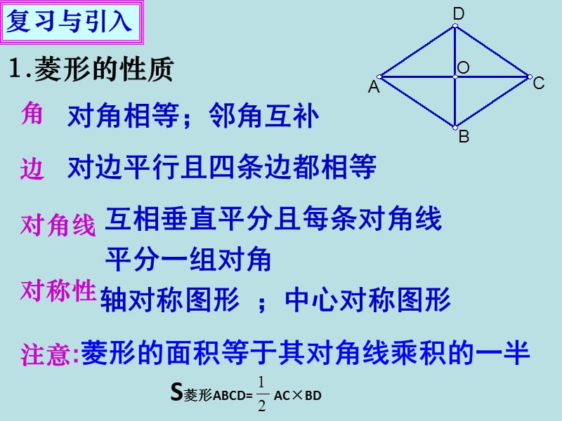 新苏科版八年级数学下册《9章 中心对称图形—平行四边形 9.4 矩形、菱形、正方形 菱形》课件_16.ppt_第1页