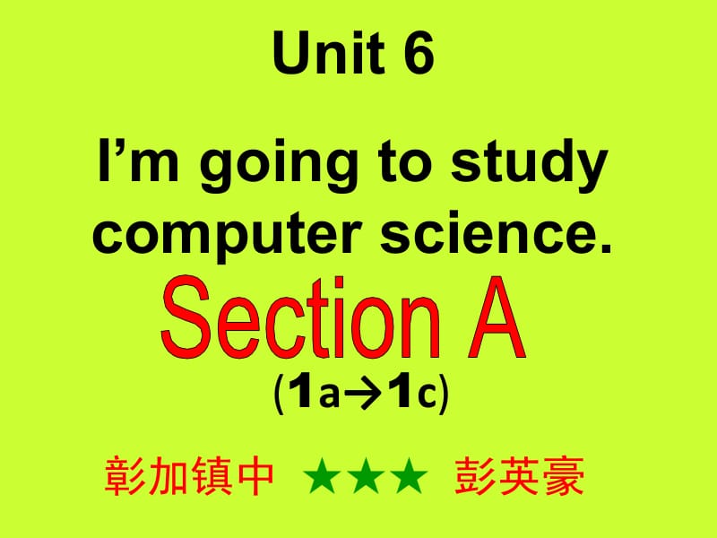 公开课Uint Im going to study computer science Section_A课件.ppt_第2页