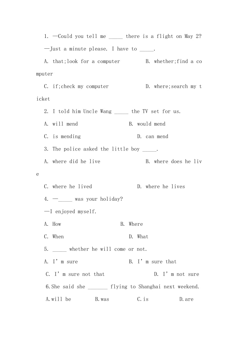 新课标人教版初中英语八年级上册Unit4单元检测题.doc_第2页