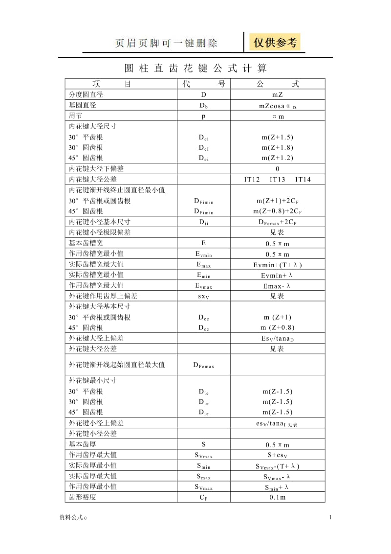 花键公式计算[教学备用].doc_第1页