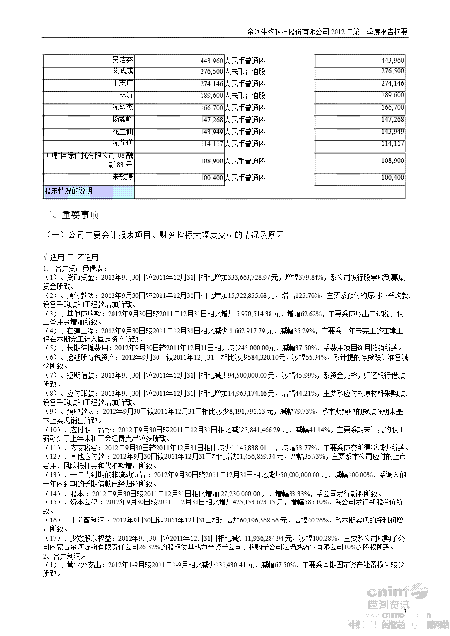 金河生物：第三季度报告正文.ppt_第3页