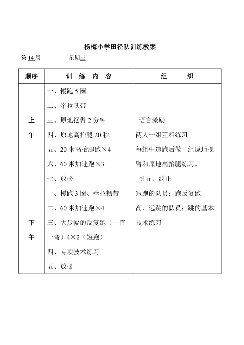 杨梅小学田径队训练教案(14).doc_第3页