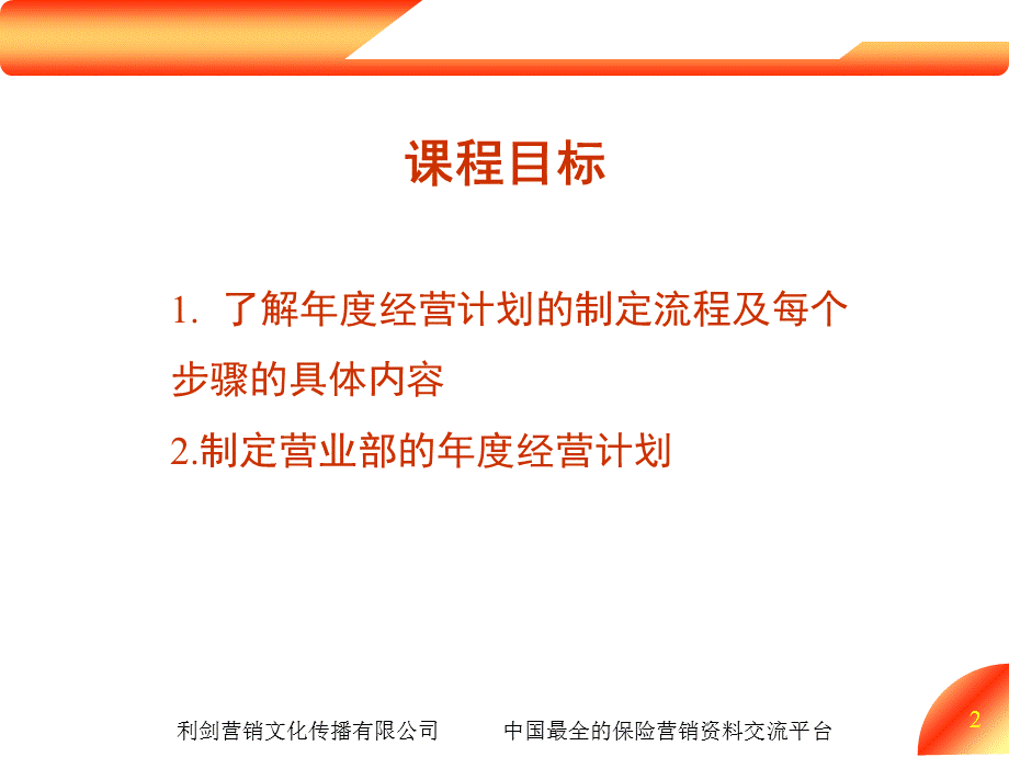 保险公司营业部经营计划的制定28页.ppt_第2页