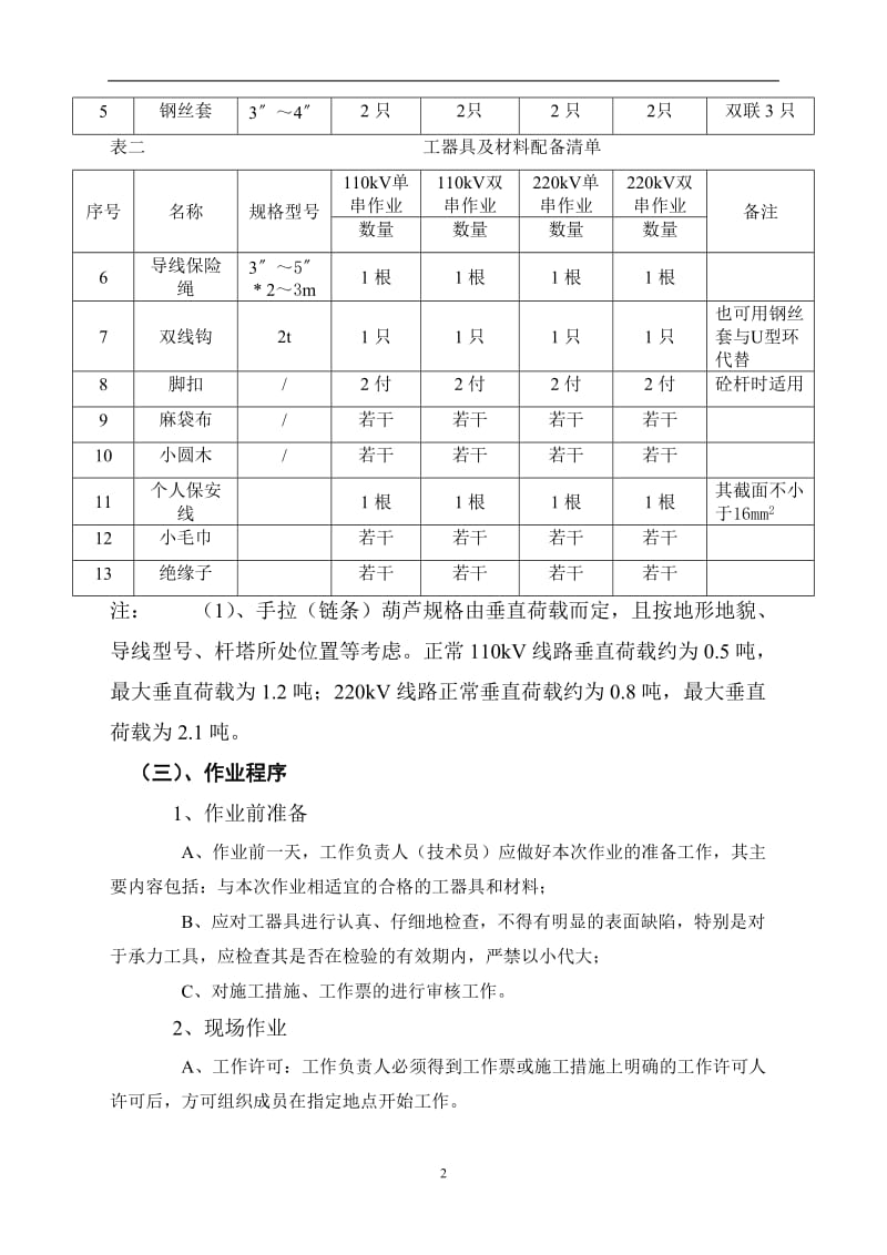 110kV～220kV线路更换绝缘子串作业指导书.doc_第2页