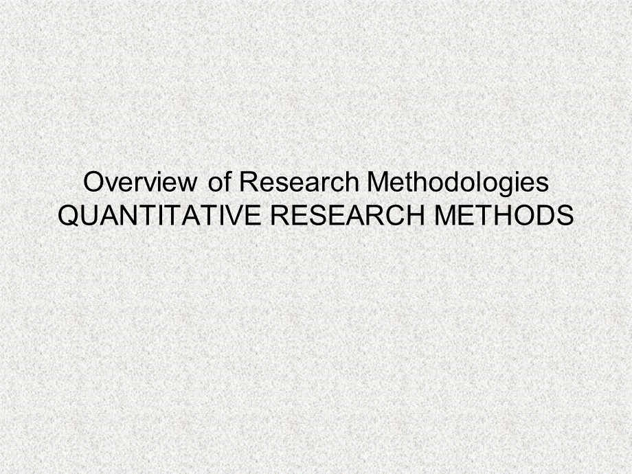 Market Research CourseQuantitative Part.ppt_第1页