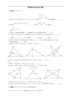 八年级期末数学考试总复习试题八年级数学试卷.doc