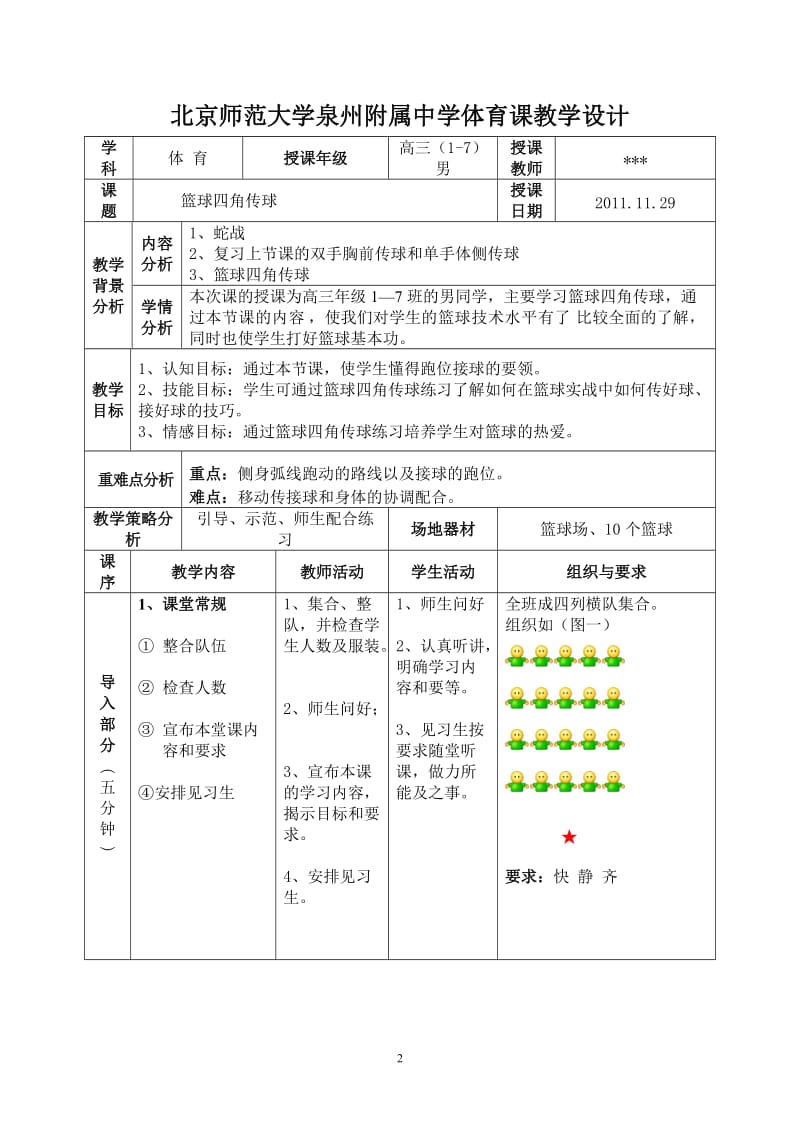 篮球四角传球(体育课教案).doc_第2页