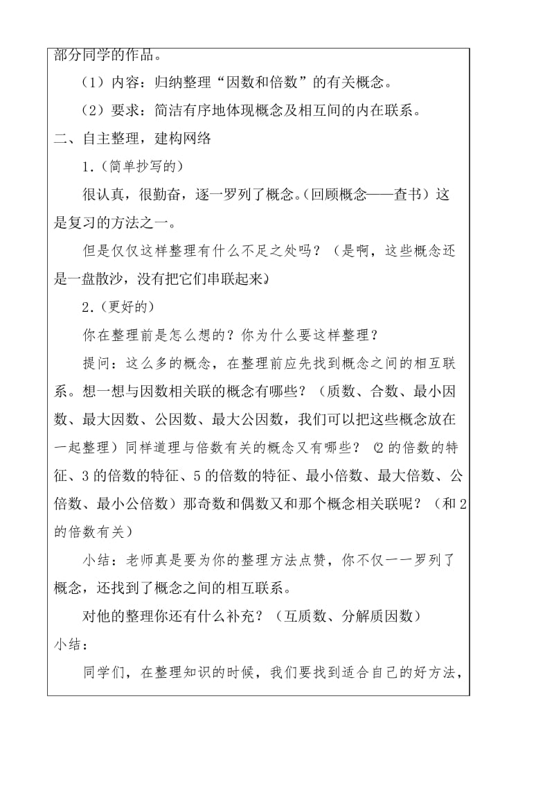 部编人教版小学数学《因数与倍数复习整理》微课教案.docx_第2页