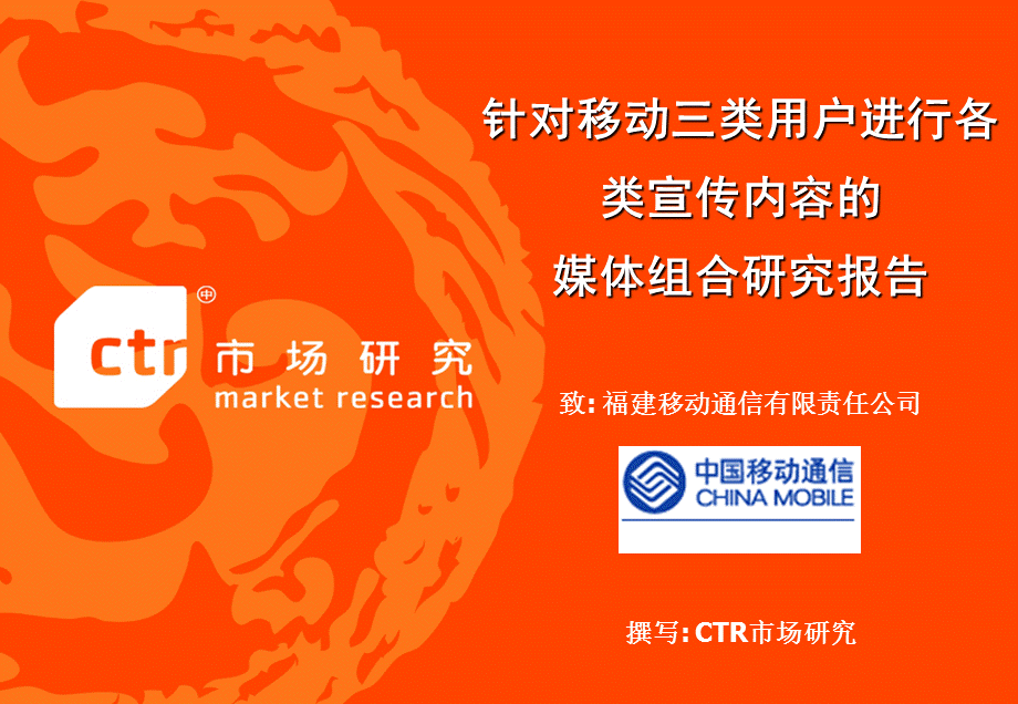 某省移动公司三大客户群媒体组合研究报告.ppt_第1页