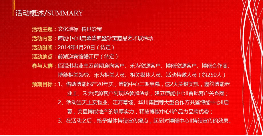 【文化地标传世珍宝】博能中心启幕盛典暨珍宝藏品艺术展活动策划方案.ppt_第3页