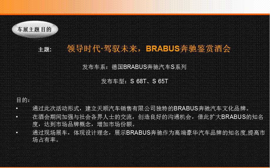 【领导时代·驾驭未来】奔驰汽车鉴赏酒会活动策划案.ppt_第3页