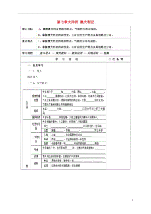 [精品学习复习资料]吉林省伊通满族自治县高中地理 世界地理 第七章 大洋洲 澳大利亚学案 新人教版必修2.doc