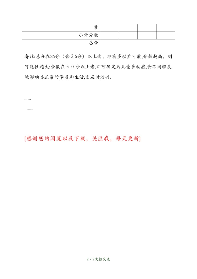 多动症诊断标准量表（干货分享）.doc_第2页