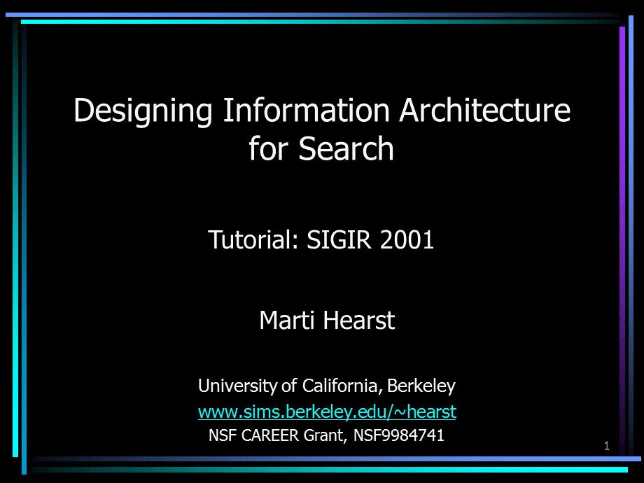 Designing Information Architecture for Search 2001.ppt_第1页