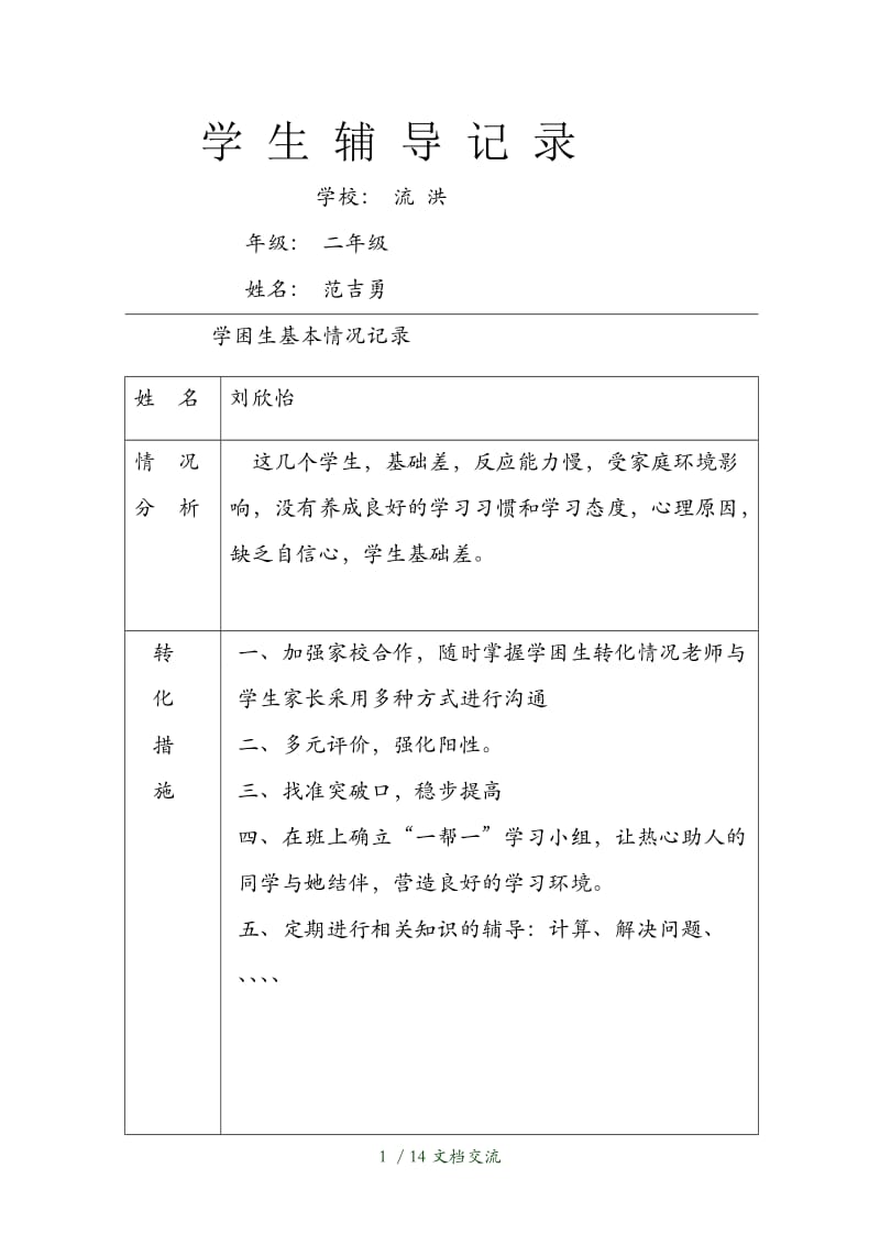 学 生 辅 导 记 录（干货分享）.doc_第1页