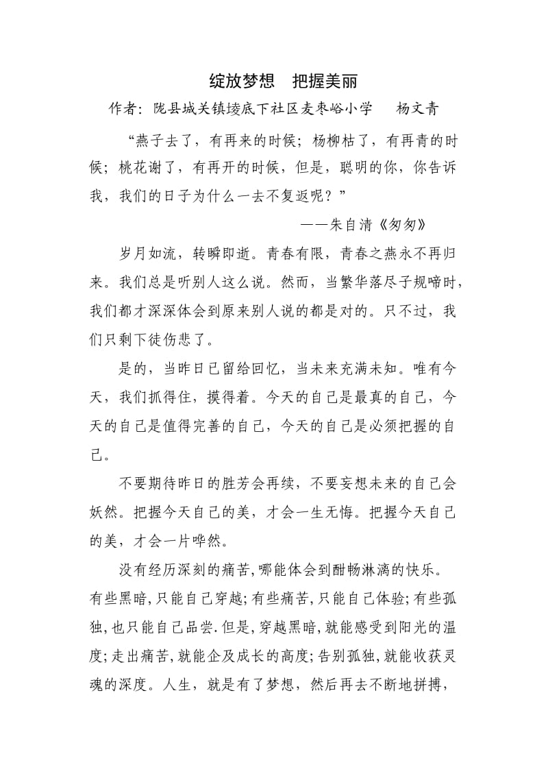 绽放梦想把握美丽.doc_第1页