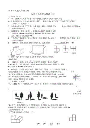 新北师大版九年级上学期《视图与投影》练习题.docx