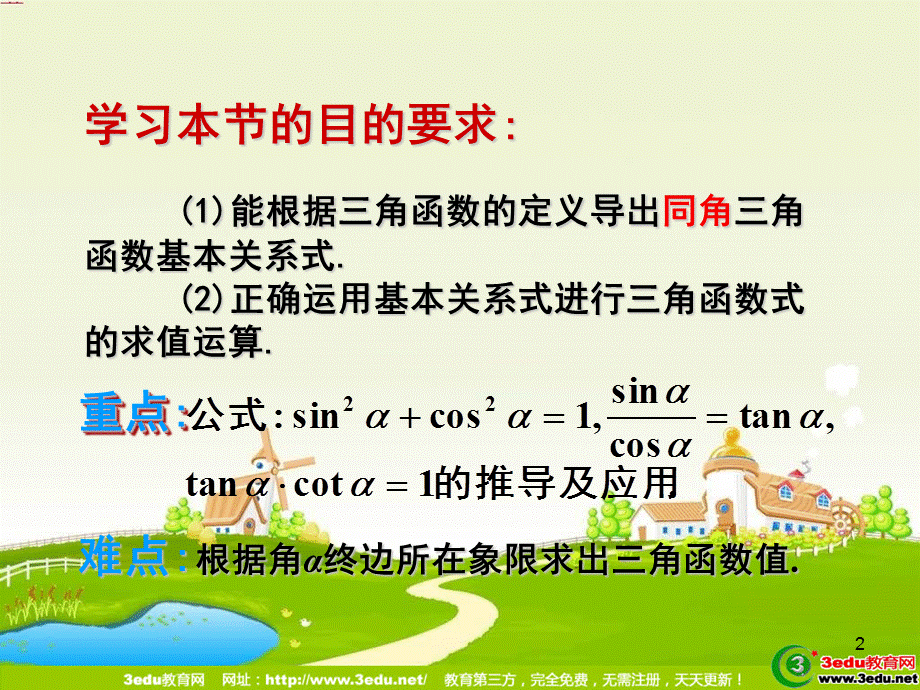 高二数学同角的三角函数基本关系式.ppt_第2页