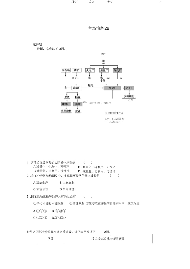 2012届高考地理专题考场演练26必修2.docx_第1页