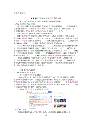 营销方案案例：XXX电子液晶显示屏公司营销方案.docx