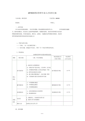 酒店管理--人才培养方案.docx