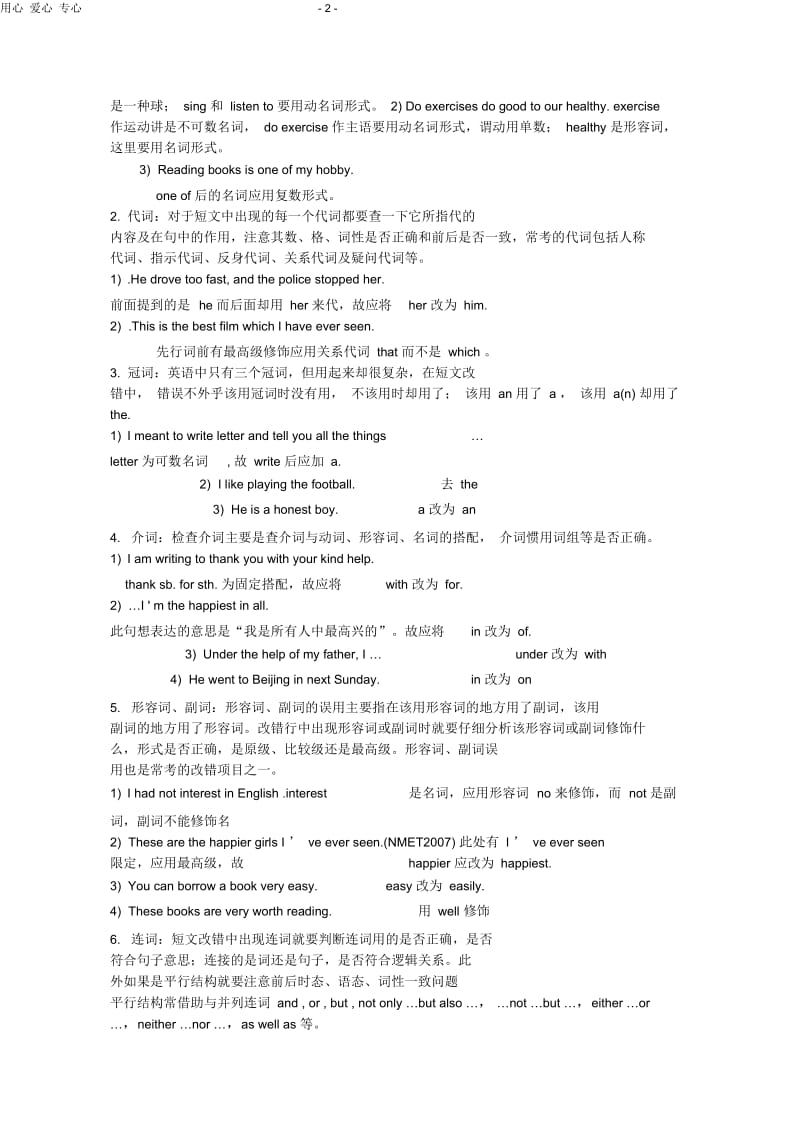 2012届高考英语考前冲刺复习资料短文改错.docx_第2页