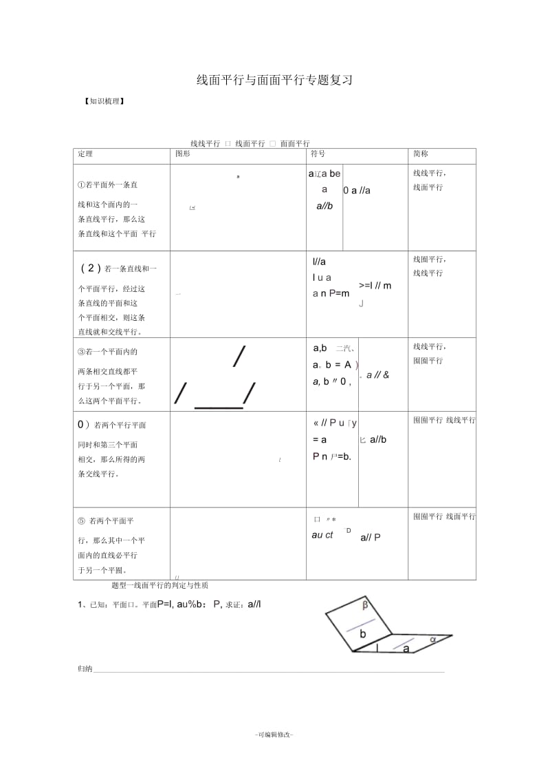 线面平行与面面平行.docx_第1页