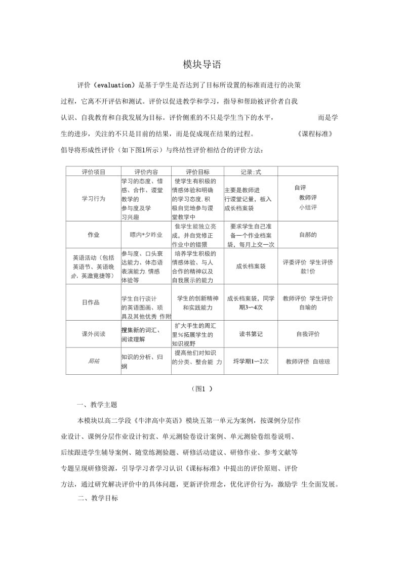 G06高中英语二年级单元学习评价示例：高中英语模块5第一单元1模块导语模块导语.docx_第1页