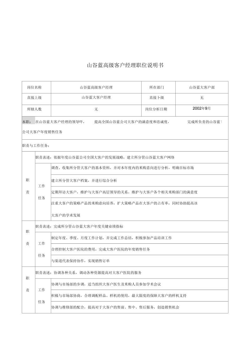 大客户部高级客户经理岗位职责.docx_第1页