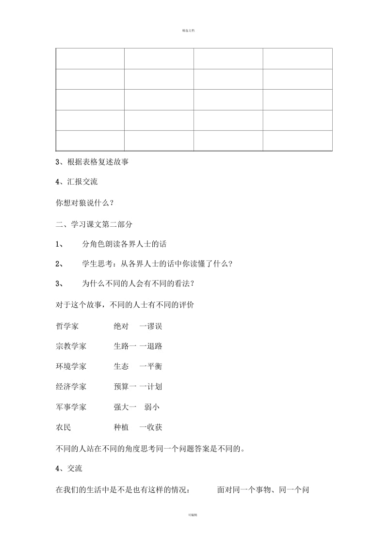 2019春长春版语文六下《不留余地的狼》word教学设计.docx_第3页