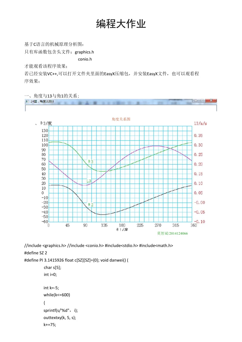 C语言机械原理编程,连杆运动分析图线.docx_第1页