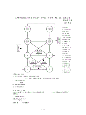 2019最新北京课改版化学九年《单质、氧化物、酸、碱、盐相互之间的重要反应》教案.docx