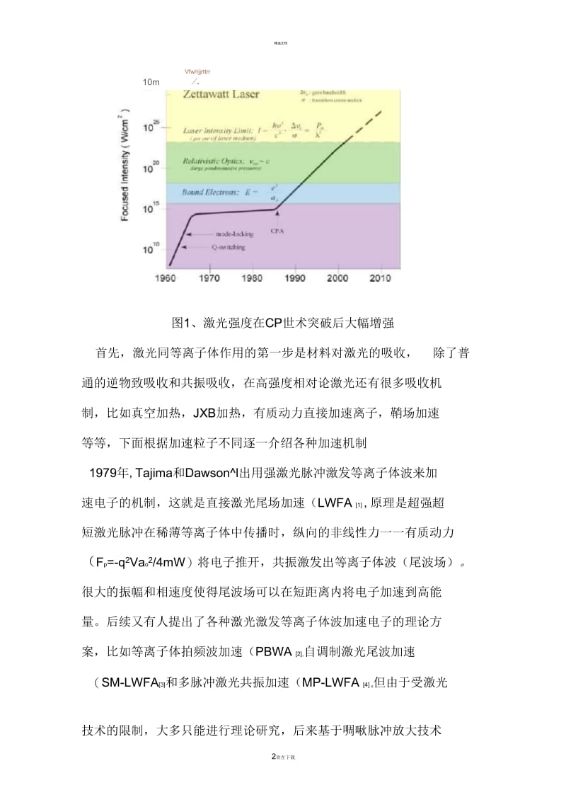 激光等离子体加速机制研究综述.docx_第2页