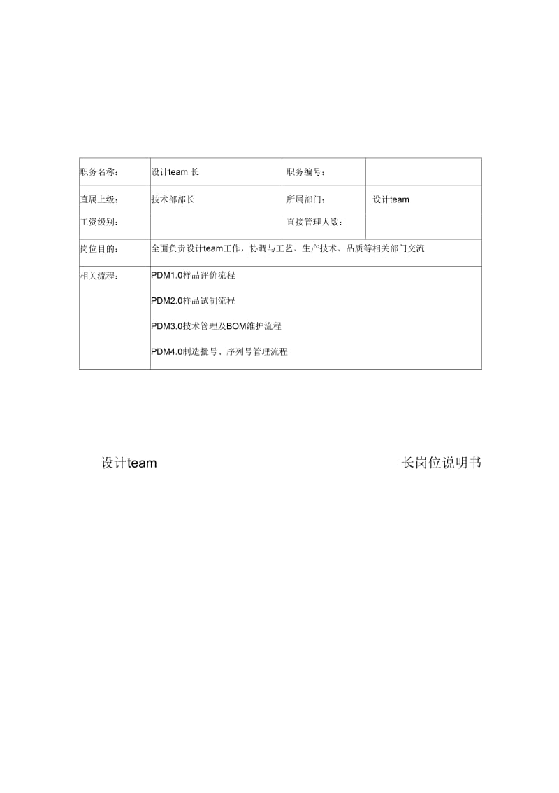 联信光电子公司设计tem长岗位说明书.docx_第1页