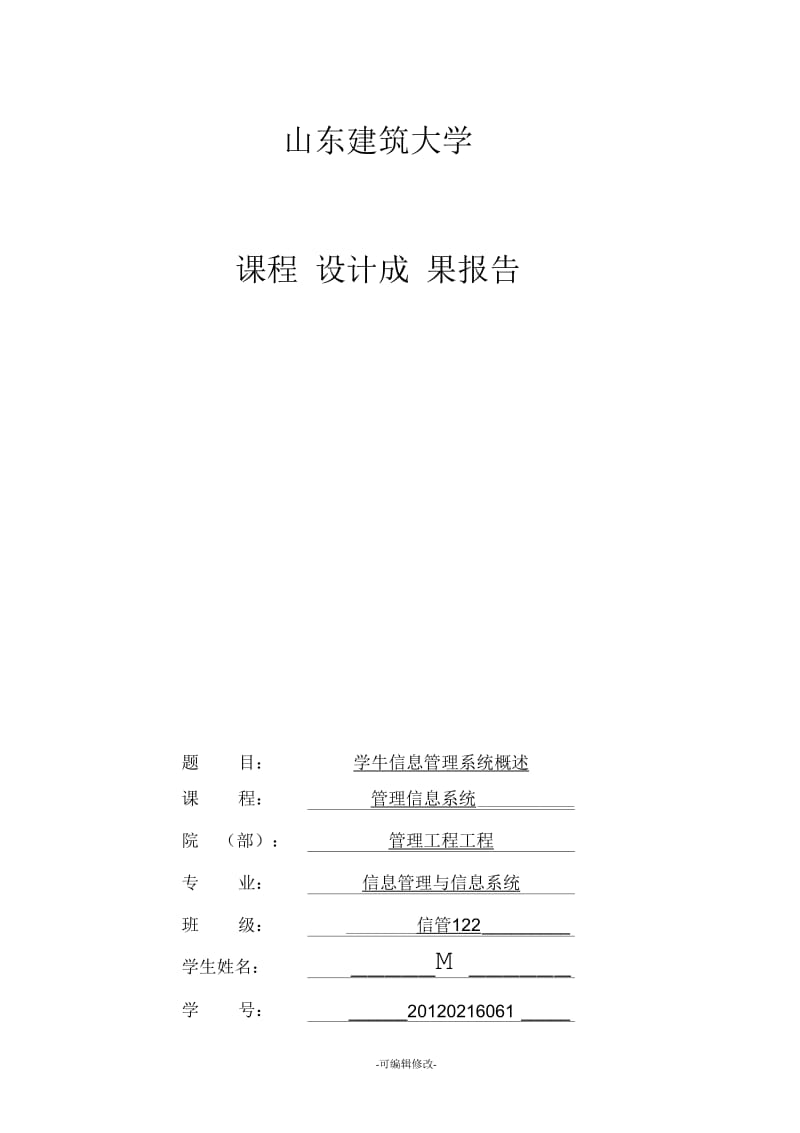 学生信息管理系统项目设计概述.docx_第1页