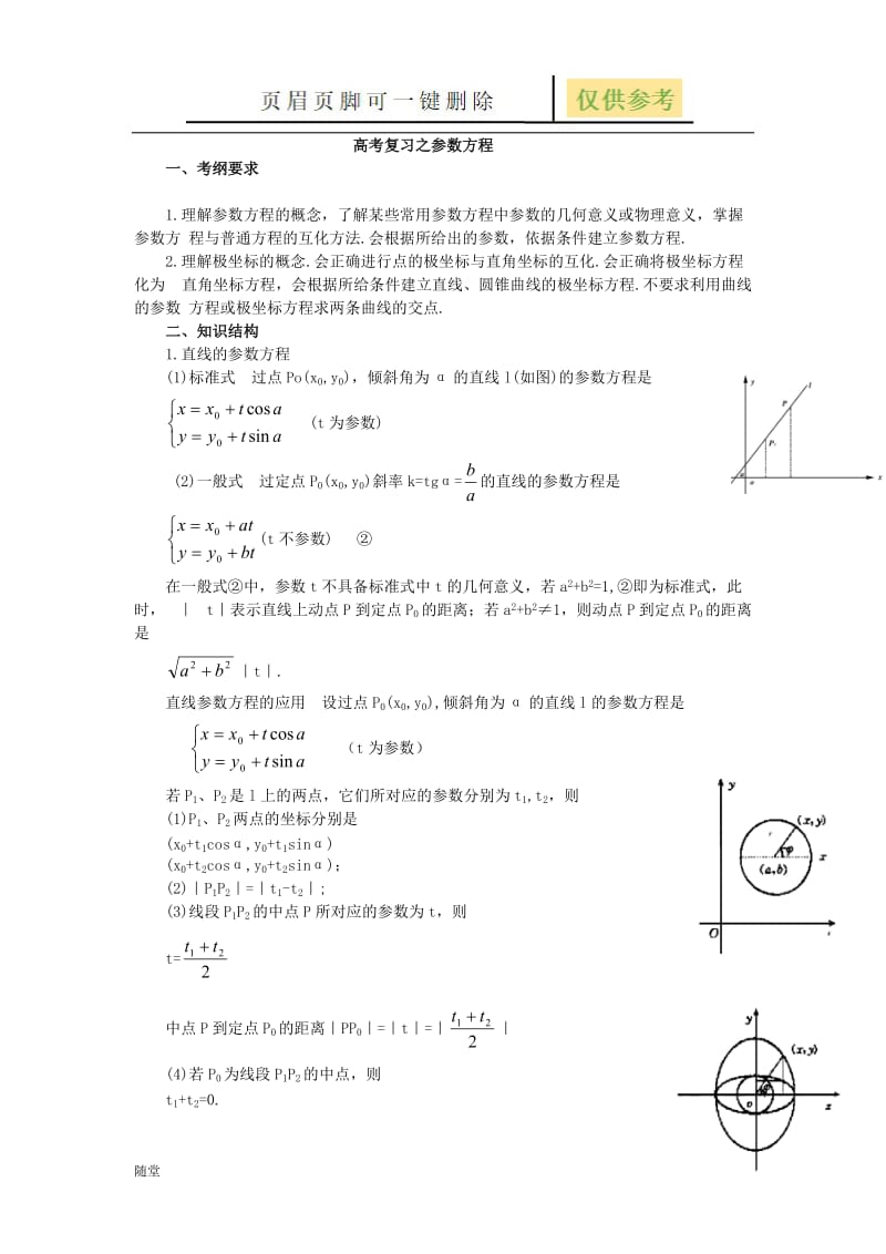 高中数学参数方程知识点大全-参数方程 高中[沐风教育].doc_第1页