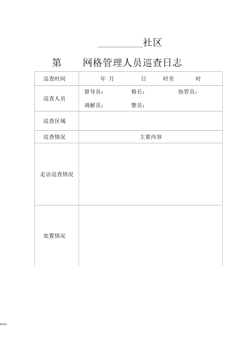 网格管理人员巡查日志表.docx_第1页