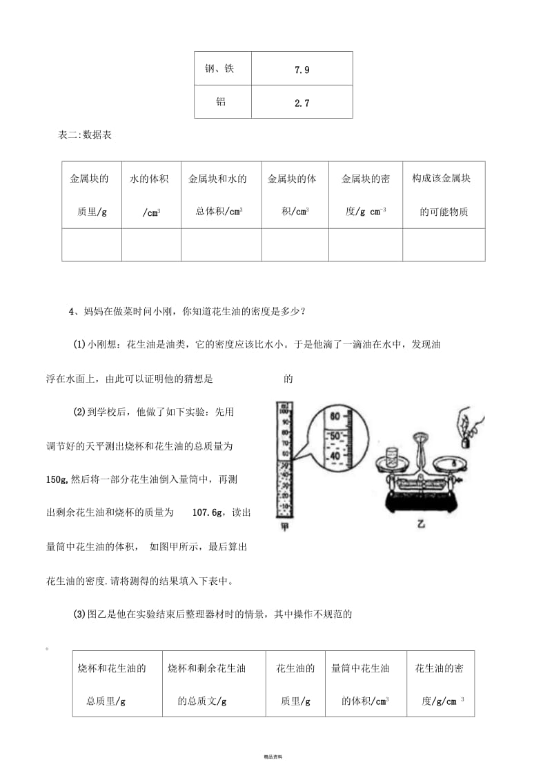 密度的测量专题练习.docx_第2页