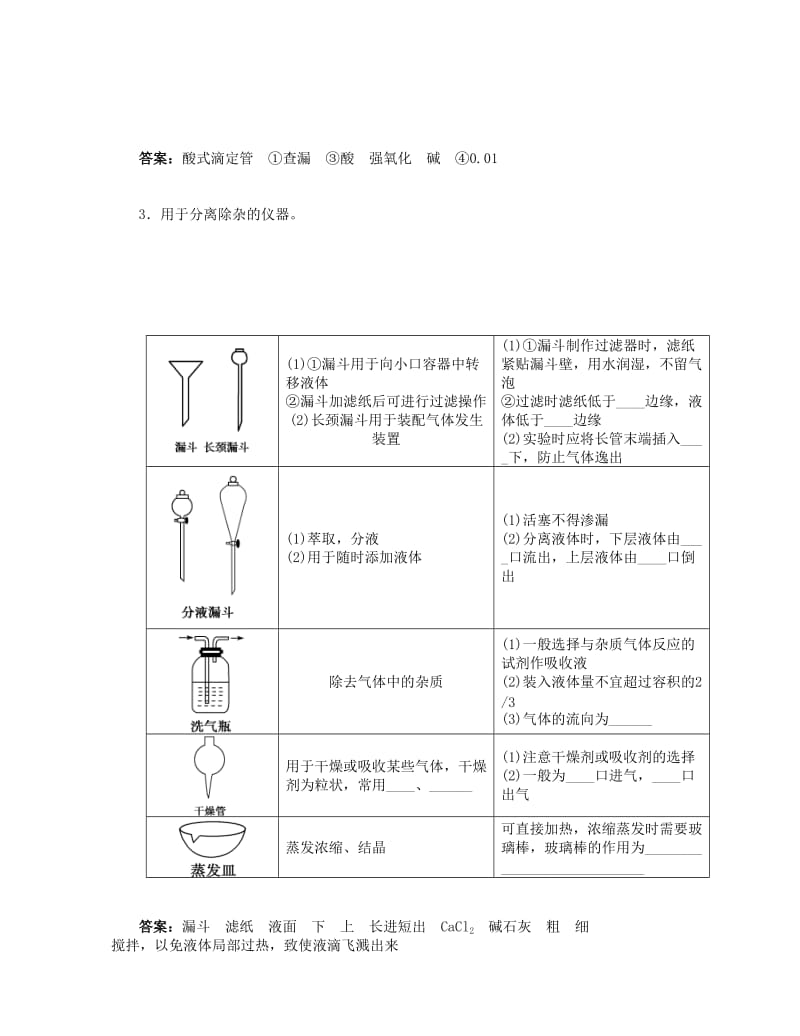 [中学联盟]贵州省贵阳戴氏教育管理有限公司2016届高三人教版高中化学复习讲义第1单元 从实验学化学.doc_第3页