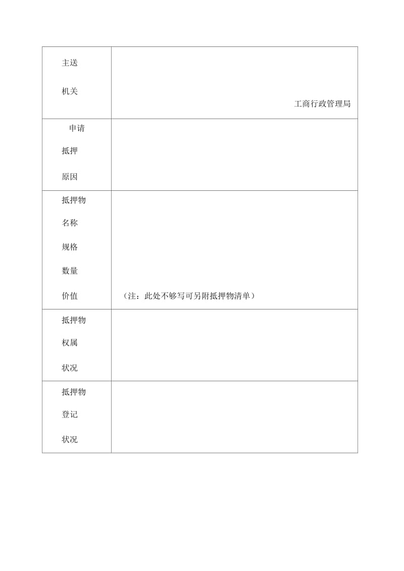 工商局业务表格抵押物登记申请书.docx_第2页