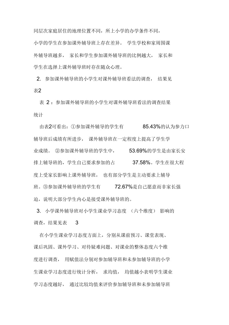 小学课外辅导班对小学生课业学习态度影响的调查与分析.docx_第2页