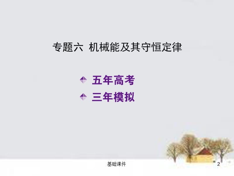 5年高考3年模拟(B版,新课标专用)高考物理 专题六 机械能及其守恒定律课件[上课材料].ppt_第2页