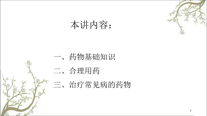 公选课健康教育药物知识与合理用药课件.ppt_第3页