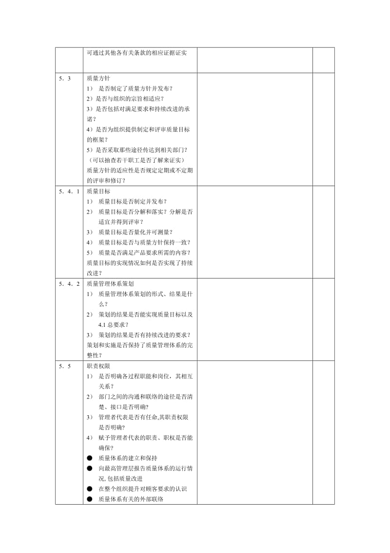 质量管理体系内审检查及记录表(范本).doc_第2页