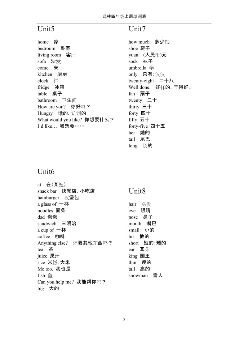 (完整版)英语(译林版)四年级上册单词表.docx_第2页