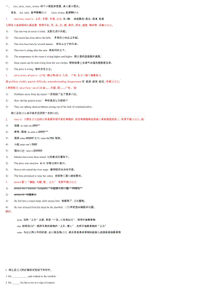 Rise-raise-arise-arouse的区别及练习(强烈推荐).docx